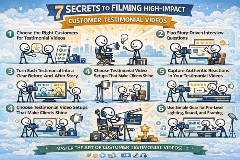 Infographic on customer testimonial videos tips