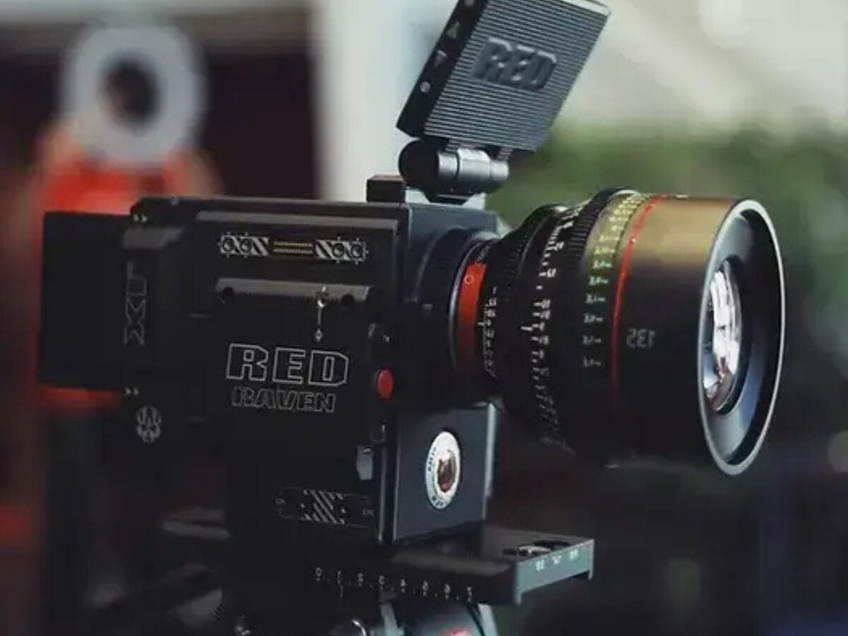 Close-up of a RED Raven camera