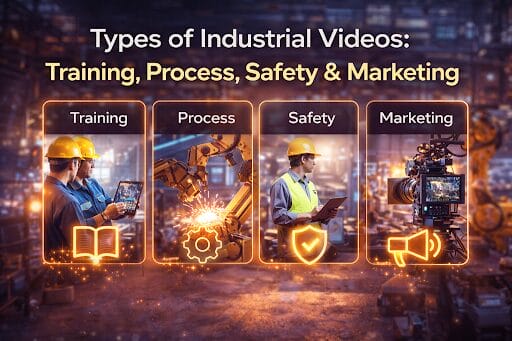 Types of industrial videos: training, process, safety, marketing