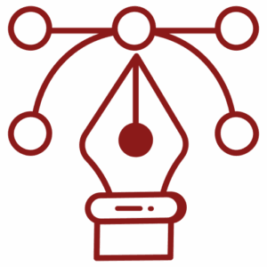 Red fountain pen nib network icon