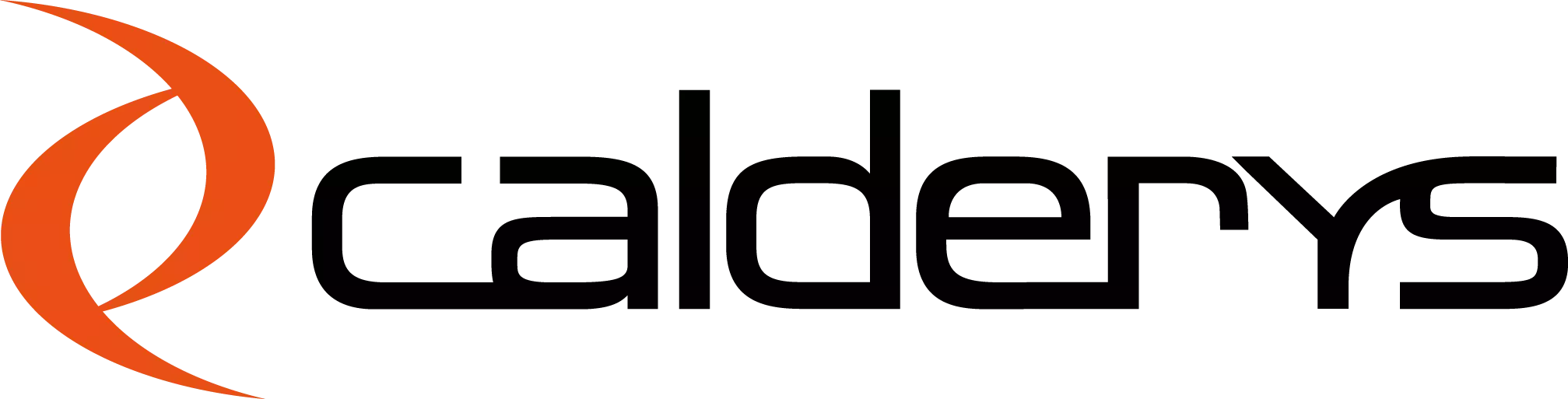 Abstract orange swoosh logo on black background
