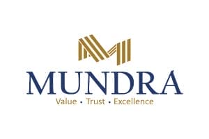 Mundra logo with gold M and tagline