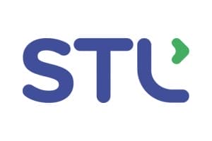 STL logo with green arrow accent